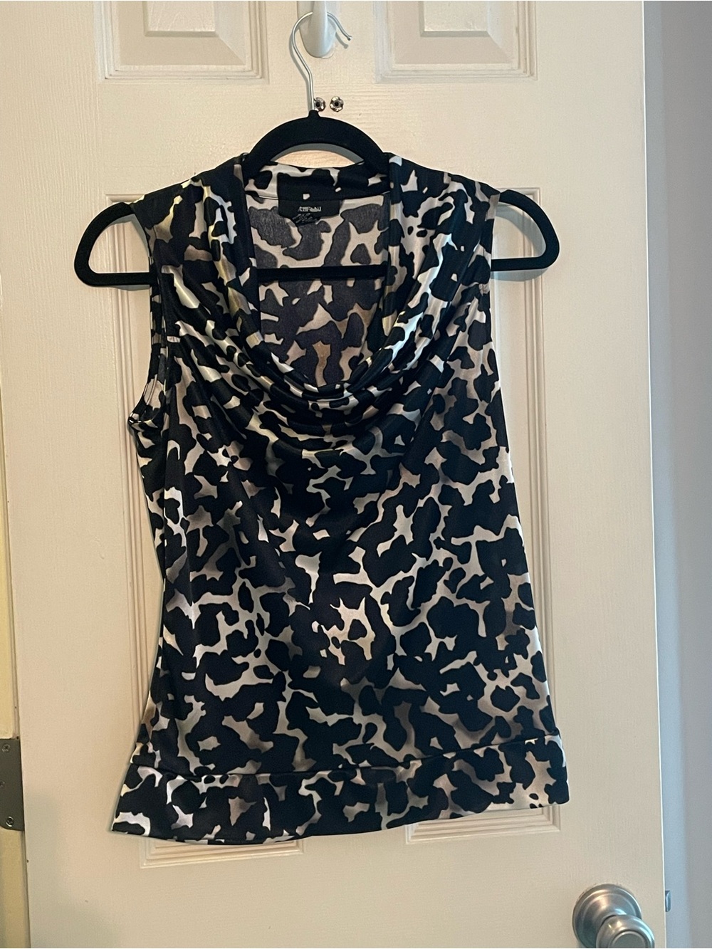 Alfani Black & White Cowl Neck Sleeveless Camisole